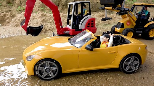 Excavator Backhoe Loader Toy Truck Video