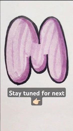 how to draw letter "M" in BUBBLE letters under 60s✨#shorts #beginnerscalligraphy #bubblelettering