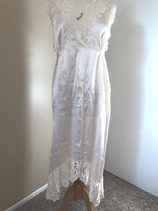 Vintage, Lacy, Hi Low Hem, Unbranded, Waist Strap, Nylon Polyester Blend, Champagne Color, Shorter Nightgown - Etsy