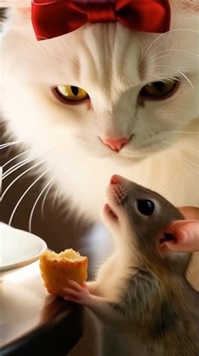 ☕【#14 友達】白猫ミルク×子ねずみ🐭｜あたたかな朝のカフェタイム