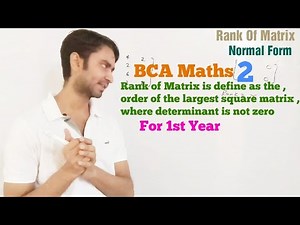 BCA Maths Rank of Matrix 2