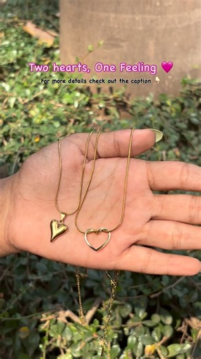Dome of jewels on Instagram: "Minimal hearts, Maximum Love ❤️ . . . Solid heart (left side) :- 199/- Love Loop (right side) :- 199/- Love edit set (both) :- 349/- . . Which one are you? 💛 Solid or Open? Comment below 👇 . . #MinimalJewellery #HeartNecklace #EverydayJewels #AntiTarnishJewellery #GoldNeckpiece"