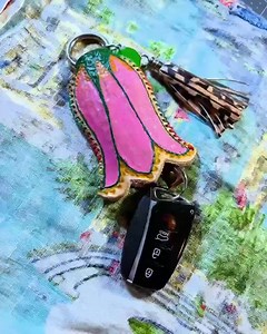 Leather Key Fob Cover–forest Mushrooms - Etsy Australia
