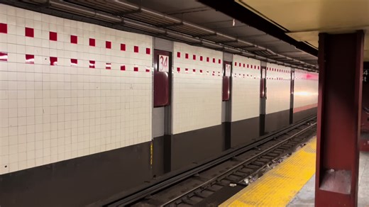 R160 (F) Train Entering 34th Street Herald Square
