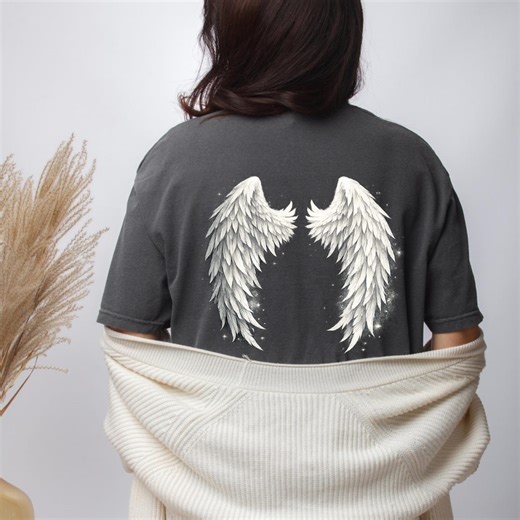 Angel Wings T-shirt, Women Graphic Tee, Angel Shirt, Angel Heart T-shirt, Angel Mama Shirt, Women's Cute Shirt - Etsy