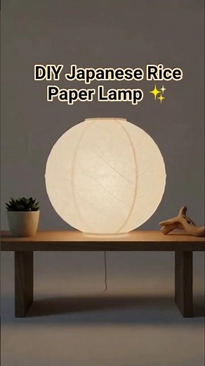 DIY Japanese Rice Paper Lamp ✨#shorts #diy #aestheticroomdecor #diylamp #youtubeshorts #homedecor
