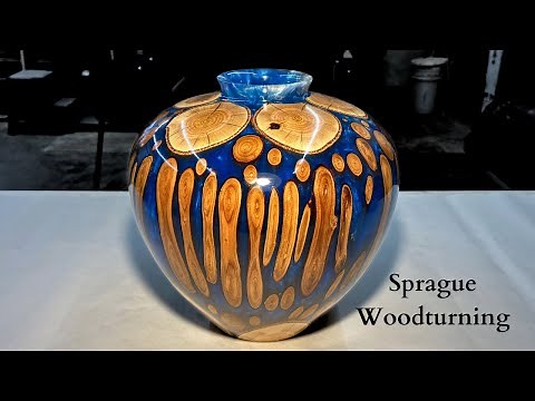 Woodturning - Beautiful Branchy Blue Bombshell!