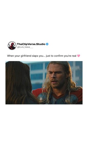 𝙏𝙝𝙚𝘾𝙡𝙞𝙥𝙑𝙚𝙧𝙨𝙚.𝙎𝙩𝙪𝙙𝙞𝙤 🎬 on Instagram: "In Thor: The Dark World, this scene brings light comedy after intense moments. Thor arrives on Earth and Jane finally sees him after a long separation. Overwhelmed with emotions, Jane slaps Thor, apologizing immediately and saying she just wanted to make sure he was real because it had been a strange day. As Thor tries to explain himself, Jane slaps him again and angrily asks where he had been all this time. The scene perfectly shows their