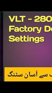 Foctory Default Setting of Danfoss :VLT-2800
