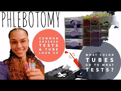 Test tube color look up for drawing blood