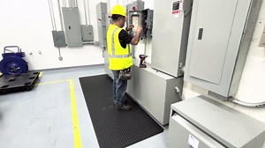 RHINO MATS Non-Conductive Insulating Switchboard Mat, Class 2, Black, 36 in. x 60 in., ASTM D178, Indoor/Outdoor Diamond Surface SB436DX5