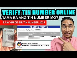 PAANO MAG VERIFY NG TIN NUMBER ONLINE PHILIPPINES 2025 | bir online verification of tin number 2025