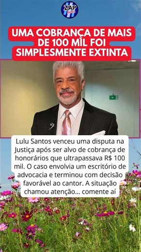LULU SANTOS VENCE NA JUSTIÇA E CASO DE R$100 MIL CHOCA BASTIDORES