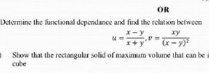 ORDetermine the functional dependance and find the relation be... | Filo