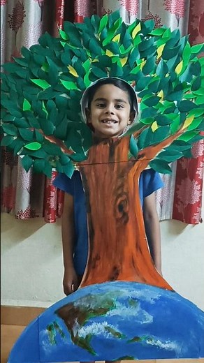 1st prize winning NATURE Fancy dress competition World earth day #diy #savetrees #savenature