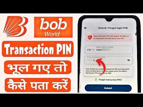 BOB World Transaction PIN Kaise Pata Kare 2025 | How to Forgot/Reset Transaction PIN in BOB World
