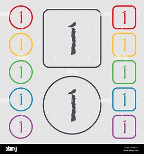 First place award sign. Winner symbol. Step one. Symbols on the Round and square buttons with frame. Vector Stock Vector Image & Art - Alamy