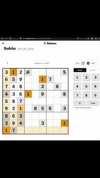 26th April 2026 - NYT Sudoku Answers Easy Medium Hard