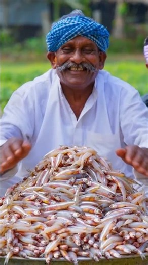 NETHILI FISH FRY | White Anchovy Fish Recipe Cooking in Village
