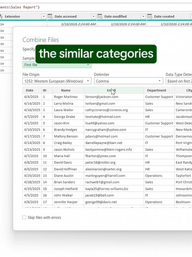 How to combine multiple Excel Spreadsheets with Power Query! #excel #spreadsheet #corporate