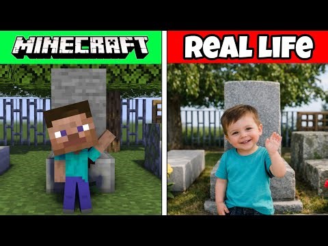 Minecraft Dangerous Mobs and Characters vs Real Life!