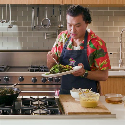 1.4K views · 22 reactions | Oh COME ON… this is so GOOD! 落 From S4 Ep4 with Chef Nelson German, Locrio Japonese. @dinnerinplace is a Telly award-winning online cooking series that celebrates multiculturalism through deliciously imaginative and healthy recipes easily prepared at home in 45 minutes or less. | Lyrics Born | Facebook