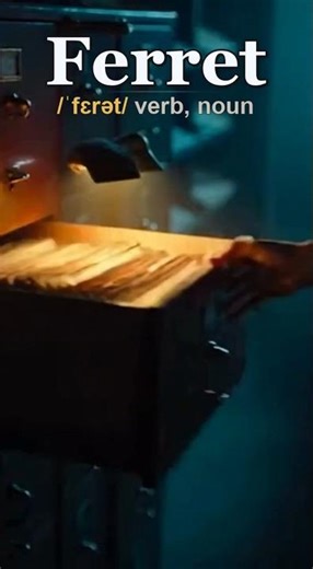 Ferret meaning — To search persistently until something hidden is found