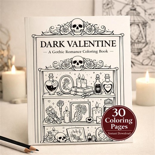 Dark Valentine Coloring Book – 30 Gothic Romance Pages (printable PDF) - Etsy