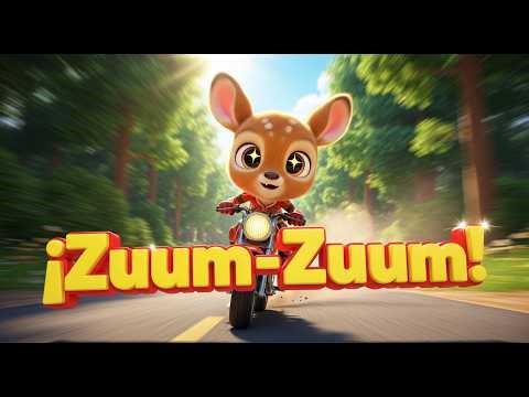 Pequeño Ciervo en una Mini Moto Veloz - Canciones Infantiles y Rimas para Niños y Bebés 🦌🏍️💨