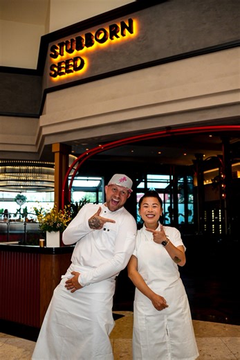 2.2K views · 19 reactions | Two champions, one unforgettable night. Top Chef winners Chef Jeremy Ford and Chef Mei Lin joined forces at Stubborn Seed to curate a six-course menu that showed us how flames and finesse can exist together on a plate. A testament to what happens when two culinary forces bring the heat-literally. | Resorts World Las Vegas | Facebook