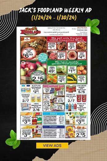 Savings at Jack's Foodland! Weekly Ad (1/24/24 – 1/30/24) 🛒