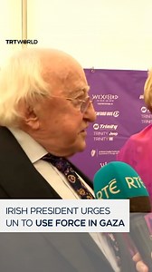 18K views · 885 reactions | Ireland’s President Michael D. Higgins called on the United Nations to take urgent action in Gaza. During an interview with RTE News on August 3, Higgins urged Secretary-General Antonio Guterres to invoke Chapter 7 of the UN Charter, a mechanism that allows enforcement action, including the use of force, without Security Council approval, if deemed necessary. | TRT World | Facebook