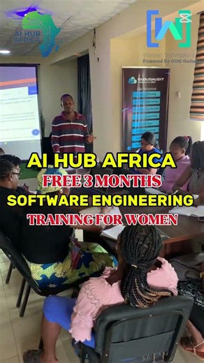 Day 1 of AI Hub Africa free software engineering training for 1000 women in Onitsha.