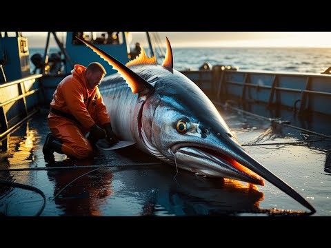 Giant 250KG Swordfish: A Life-and-Death Battle with the Blade from the Deep Ocean