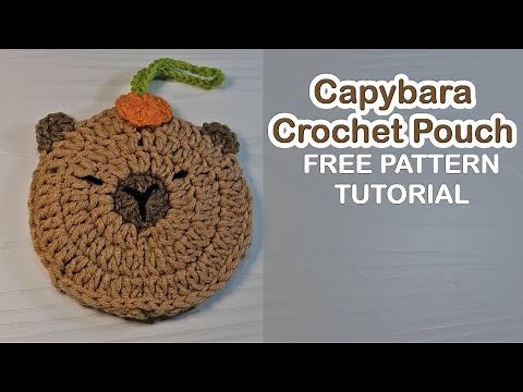 How To Crochet Cute Mini Capybara Crochet Pouch - Easy Free Pattern Tutorial For Beginners