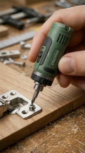 Mini cordless hinge plate mounting driver (cabinet install type) #tools #woodworking #wood #diy