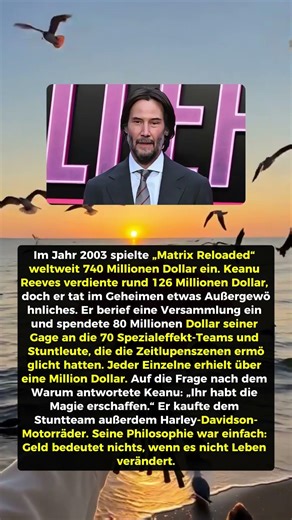 Keanu Reeves: Der Schauspieler, der seinen Reichtum teilte #Erfolg, #MatrixMotivation