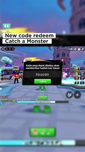 New code redeem catch a monster update toucan birdman #roblox #newgameinroblox