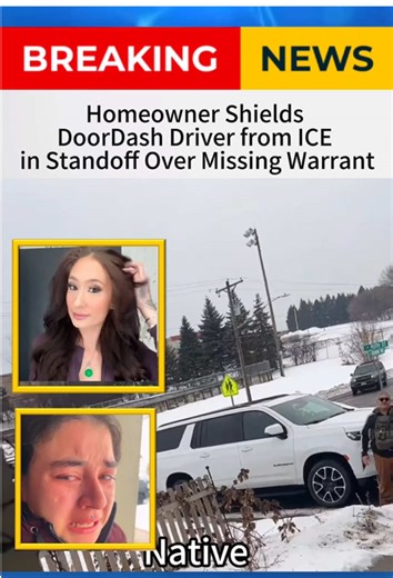Homeowner Shields DoorDash Driver from ICE in Standoff Over Missing Warrant#ice #warrant #doordasher #undocumentedimmigrants #breakingnews