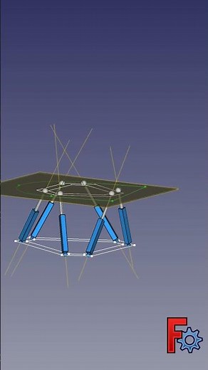 FreeCAD Assembly 4 Motion Simulator (Hexapod) Animation