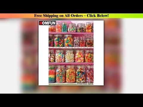 HOMFUN Diy 5d Diamond Painting "Colored candy" Cross Stitch Square Round Diamond Embroidery