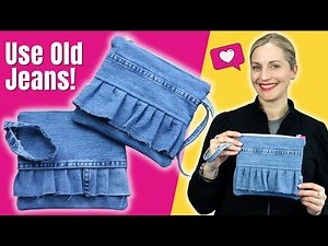 DIY Old Jean Clutch // Recycled Jeans Sewing Project