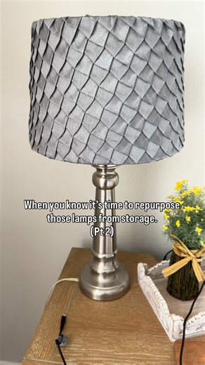 Mish Made 🤍🐾 | Ranchette Life on Instagram: "🚨Pt 2 Lamp solution! Repurposing our lamps hit the spot! This fix cost me a can of spray paint (Rust-Oleum metallic spray champagne bronze) and two put together lampshades from Amazon. I spent about 35 bucks total (but have paint left and already repurposed something else with it!). I love the way they came out! What say you? Leave a comment! ⬇️⬇️ . #DIY #lamp #champagne #project #ranch #ranchette #simplethings"