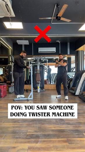 DIVYANSH SINGH RATHORE on Instagram: "Stop Doing Twister machine of obliques❌ Twister machine looks like it’s working your obliques, but actually it doesn’t train them effectively — and it cannot reduce side fat. ✅ 1. Twister machine creates rotation from hips, not from core When you stand on a twister board and rotate: • Your legs rotate one side • Your upper body stays almost still • This creates movement mostly at the hip joint, not the obliques • Obliques activate very lightly, not enough to