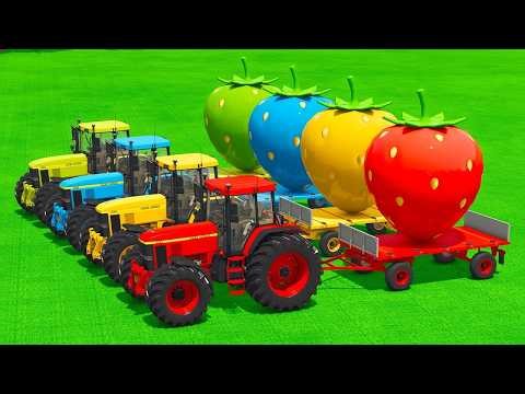 GIANT STRAWBERRY FARMING OPERATION - John Deere Tractors & Forklifts - FS25