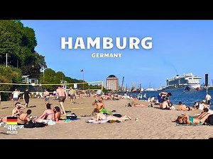 Hamburg, Germany beach walking tour 4k HDR
