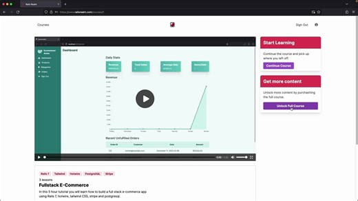 全栈管理系统开发：Ruby on Rails 7、Hotwire、Tailwind、Stripe 与 PostgreSQL