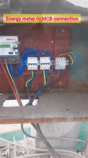 Energy meter to MCB connection #electrical #electricalwork