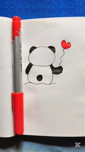 How to draw a cute panda🐼 #drawing #art #teddybear #foryou