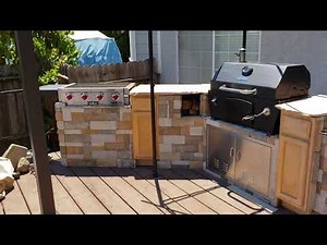 DIY Outdoor Kitchen Island (Oklahoma Joe's Smoker - Master Forge Grill - Camp Chef Flat Top Grill)